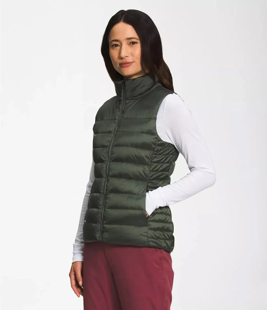 High Quality European Style Women&prime;s Faux Down Lady Sleeveless Puffer Vest Coats Jackets for Ladies