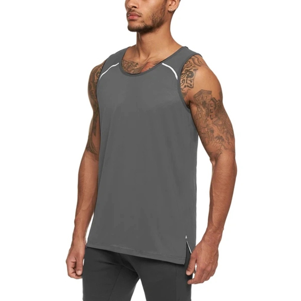 Sy-404 Gym Fitness Men&prime;s Round Neck Athletic Casual Sleeveless T-Shirt Tank Tops