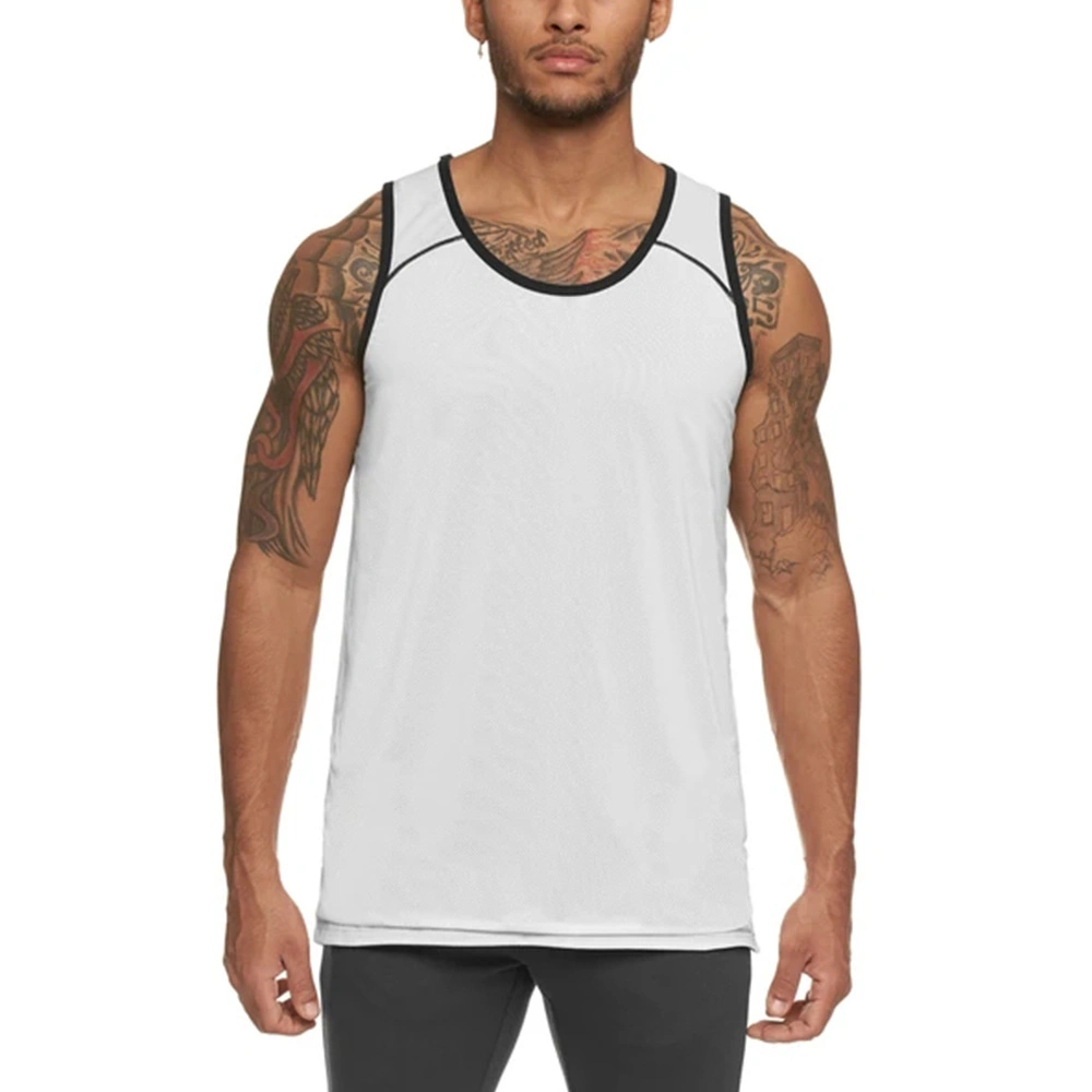 Sy-404 Gym Fitness Men&prime;s Round Neck Athletic Casual Sleeveless T-Shirt Tank Tops